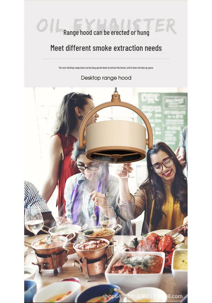 Portable Mini Oil Fume Extractor for Desktop and Travel – High Suction for Barbecue and Hot Pot Cooking