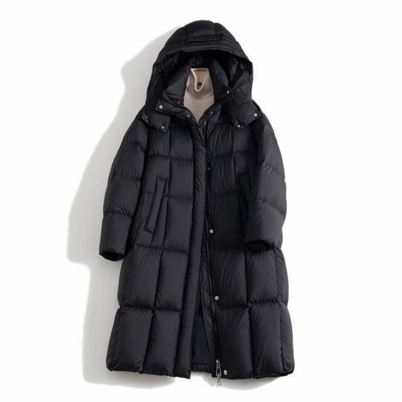 New Winter Down Cotton-padded Clothes Hooded Fluffy Thickened Medium and Long Cotton-padded Jackets, High-end and Thin Jackets for Women