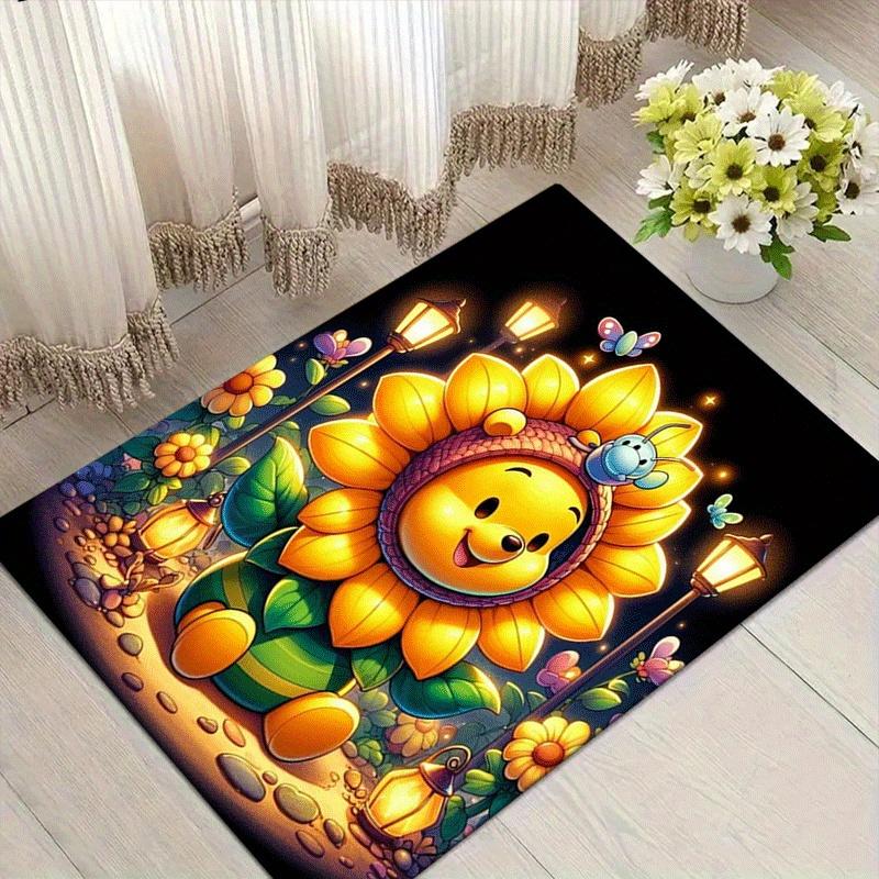 

1pc Winnie The Pooh Pattern Area Rug Soft Flannel Floor Mat for Living Room,Office,Bedroom and Carpet 60cm by 90cm