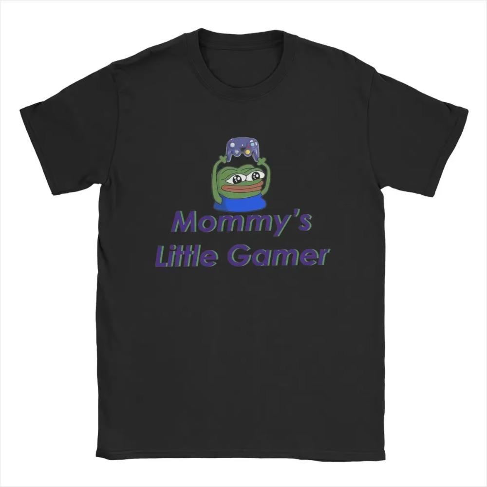 Mommy's Little Gamer Pepe T Shirt Men's Cotton Funny T-Shirts O Neck Tees Short Sleeve Clothes Plus Size