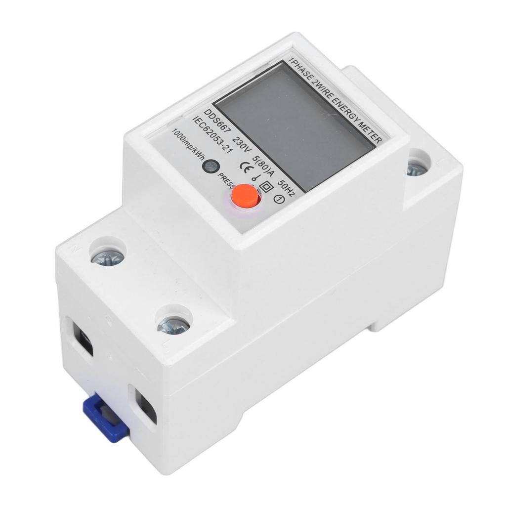 Multifunctional Power Meter 1 Phase LCD Display Energy Monitor 200‑250V for Electrical Safety