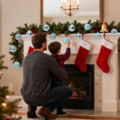Boules Décorations de Noël 2,36 pouces Globes Incassables 12 Pièces Décorations Boules de Noël Pour Maison Fête Dansante Mariage Cour