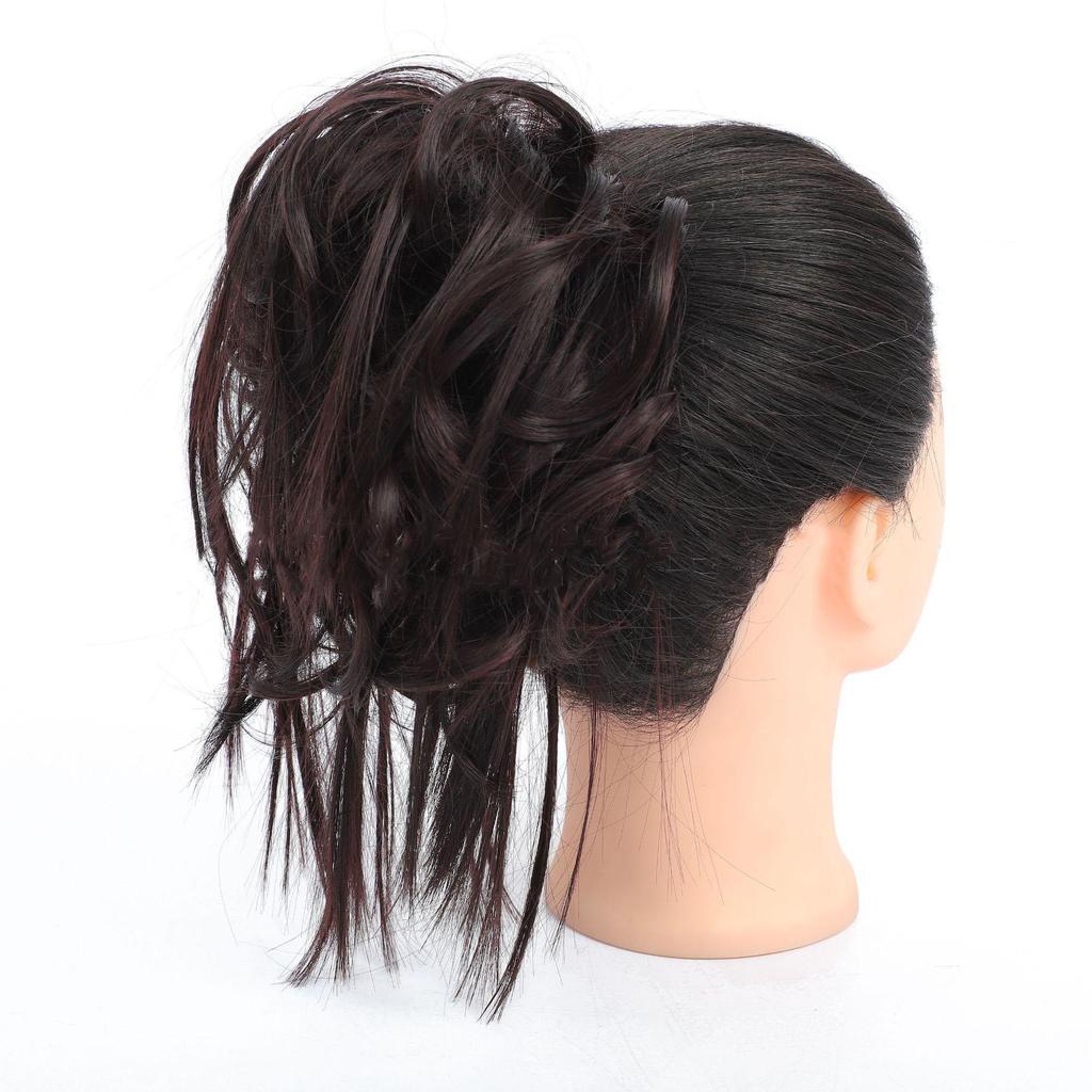 Syntetisk Chignon rotete Scrunchies Elastisk bånd hårbolle Rett oppsatt hårpynt Høy temperatur fiber Naturlig falskt hår