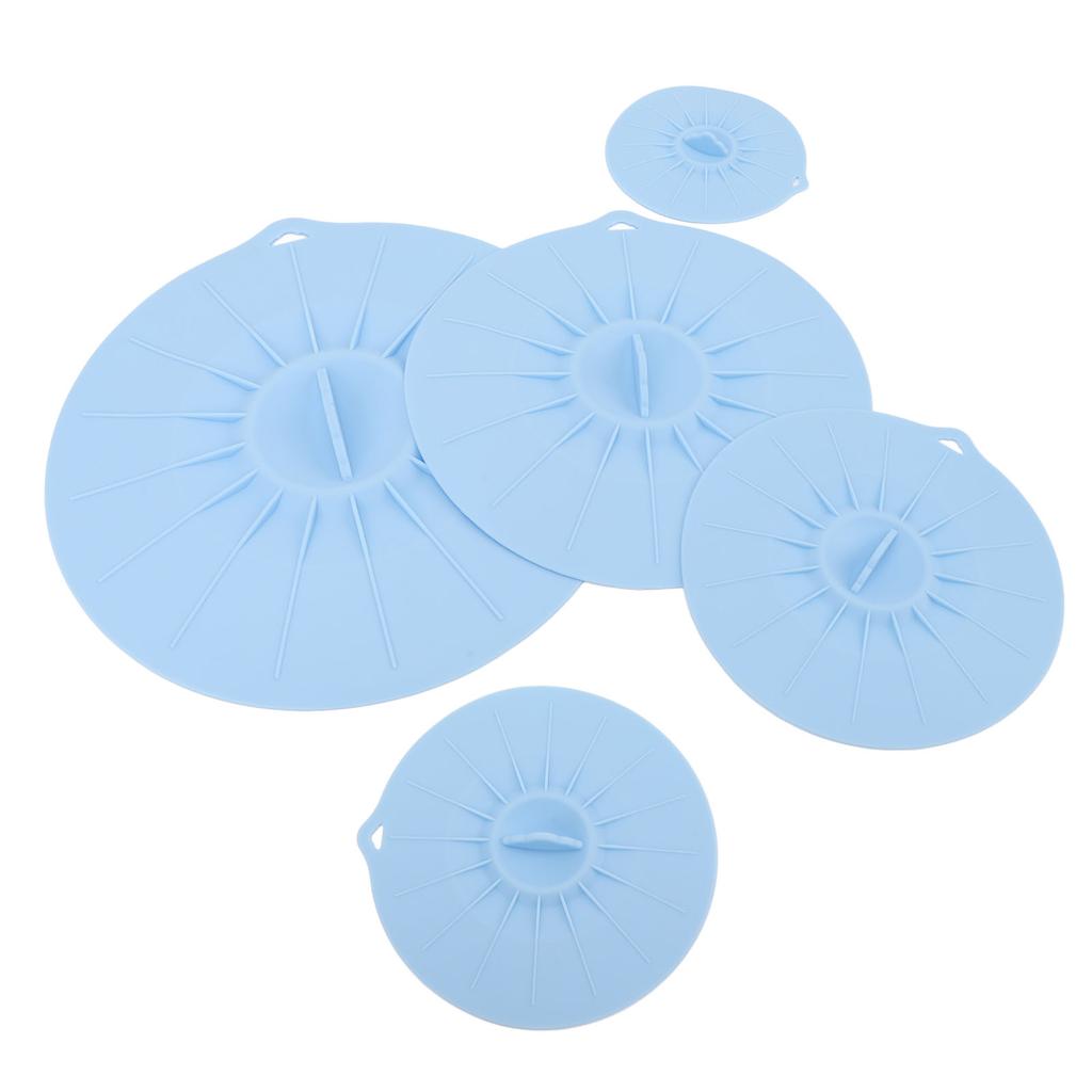 Silicone Lid Set Heat Resistant Reusable Microwave Splatter Cover Food Suction Lid for Bowls Pots Pans 5pcs