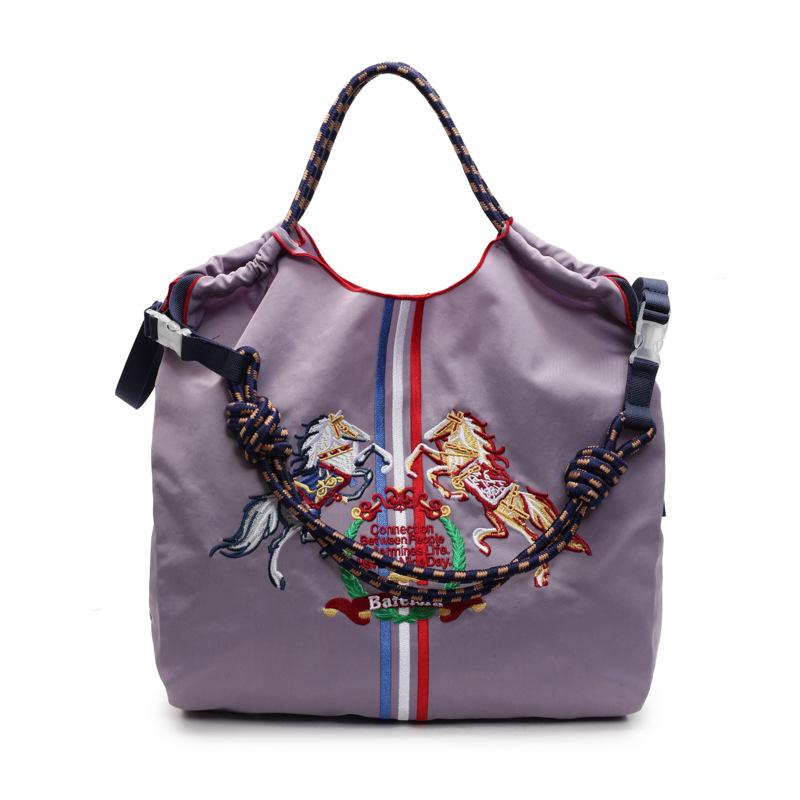 Women's Embroidered Women's Bag Shoulder Bag Nylon Bag Waterproof Tote Bag Canvas Bag Portable Messenger Bag