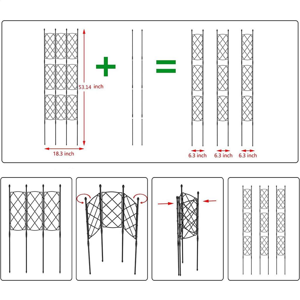 Plant Trellis Indoor Vegetable Growing Obelisk Structures Potted Plant Support Trellis Indoor For Balcony Terrace Yard Backyard