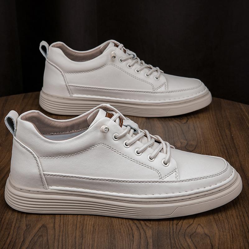 Fashion Luxury Brand Genuine Leather Men Breathable Board Shoes Comfy Casual Outdoor Walking Oxford Shoes New Flat Designer Lace-Up Shoe