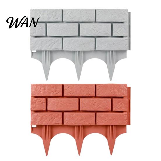 Lawn Border Fencing Plastic Garden Retaining Fence Brick Look Edging Outdoor Landscape Decorative Picket Panel for Flower Beds Paths Lawns Yard