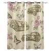 Bedroom Kitchen Curtain Vintage Classic Antique Car Retro Window Curtains for Living Room Decorative Items