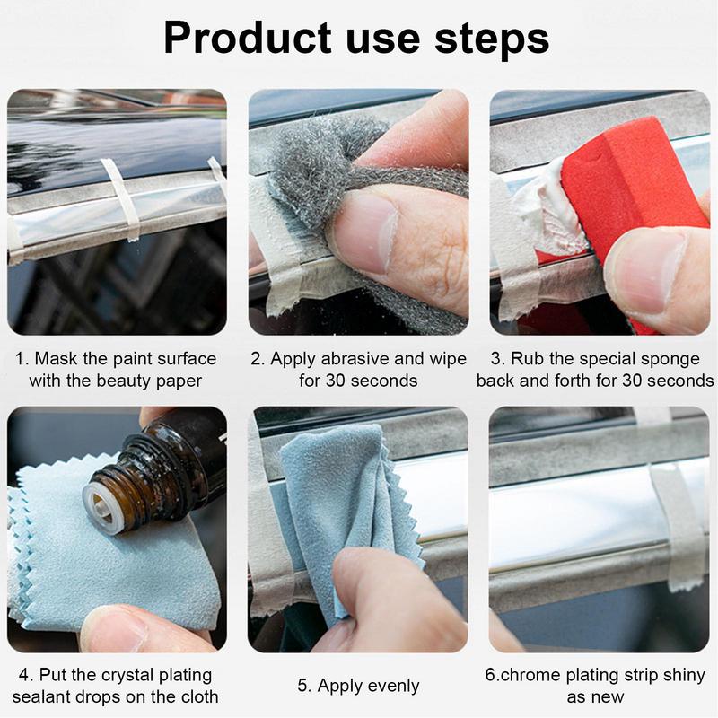 Car Chrome Trim Cleaner Rust Remover Refurbishing Plating Chrome Cleaner Metal Coatings Protectant All-Purpose Paint