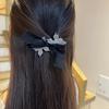 Korean Rhinestone Butterfly Hair Clip for Women - Elegant Duckbill Design for Bangs & Side Hair.