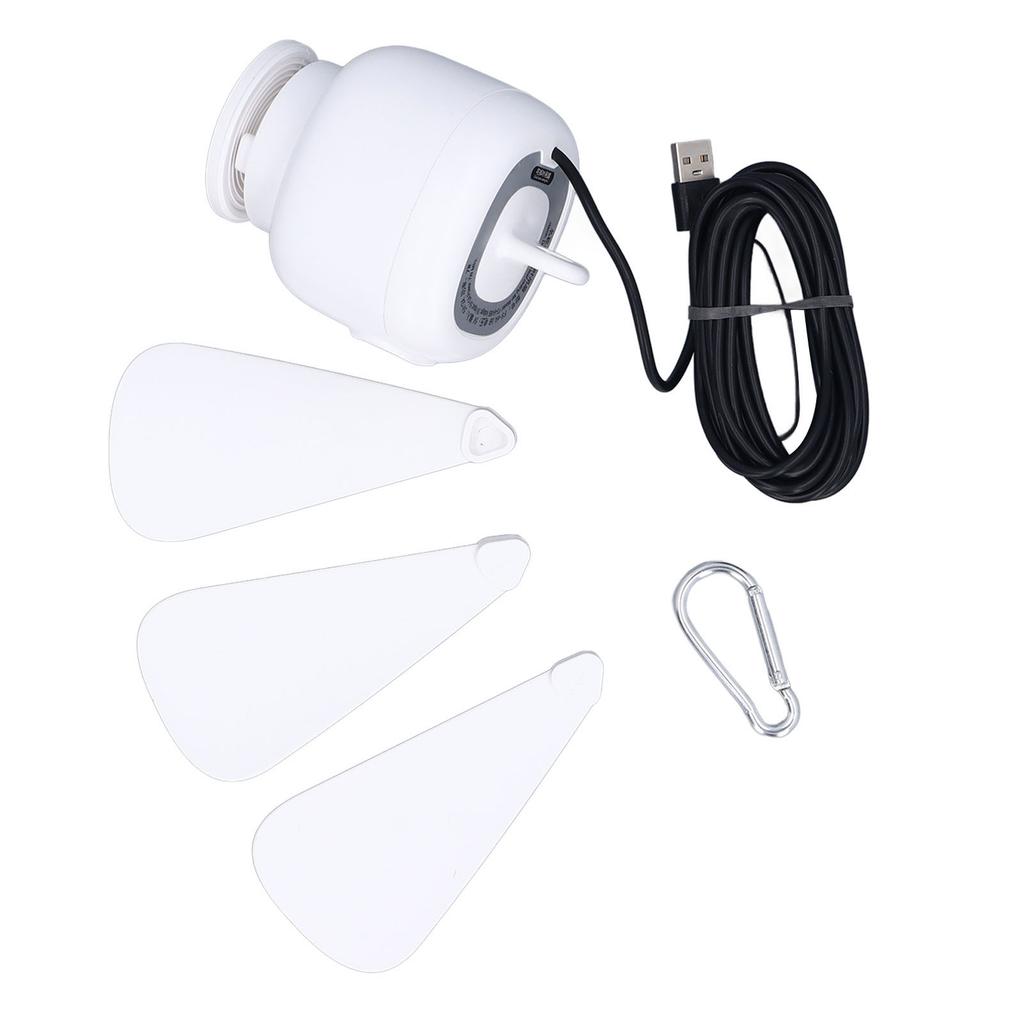Tragbarer Hänge-Deckenventilator 3 Windgeschwindigkeiten Mini USB Zeltventilator mit 3 abnehmbaren Flügeln Leise für