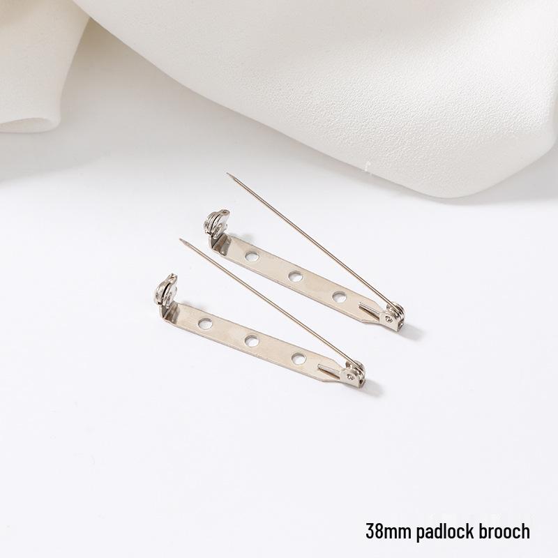 Safety Pin Brooch Base with Locking Head for Handmade DIY Corsage & Sweater Button Accessories