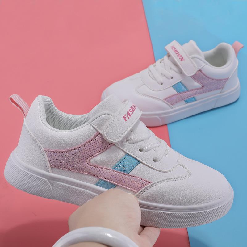 Children's little white shoes Boys' board shoes Spring and autumn new middle-aged children's and girls' four-season shoes Soft sole Campus little