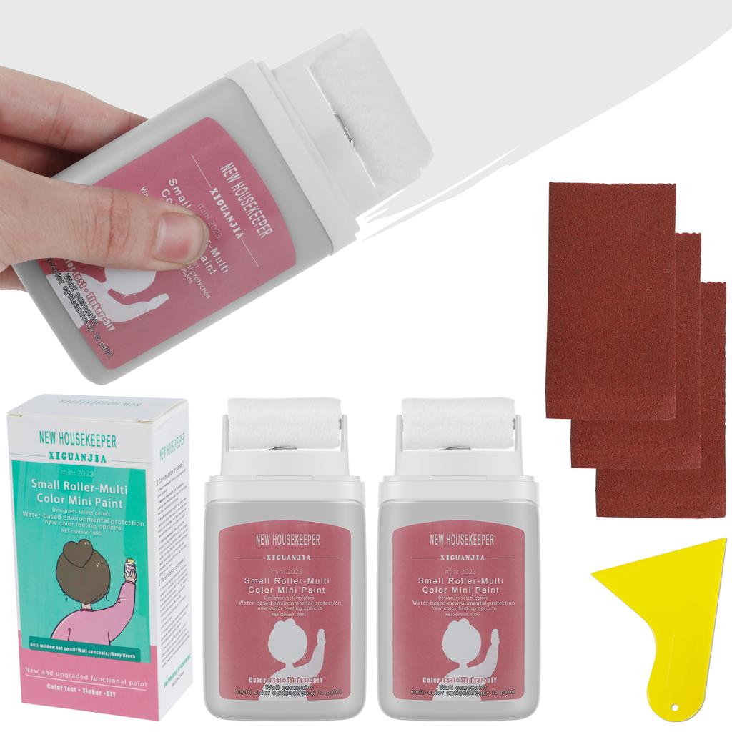 3Pcs Wall Paint Roll Brush Portable Damage Wall Repair Tool Wall Cleaning Wall Patching Paste Household Wall Graffiti Repair
