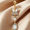 Stainless Steel Drop Navel Piercing Ring Zinc Zinc Alloy Dangled Navel Ring Butterfly Belly Button Ring  Club