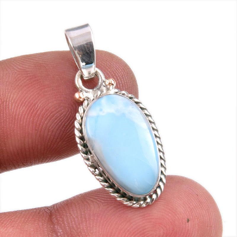 

Natural Republic Larimar Gemstone Handmade 925 Solid Silver Pendant 1.50 D8n99