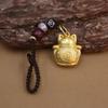 Vintage Pure Handmade Lucky Cat Car Keychain For Women Men Creative Chinese Style Pendant Keychain Backpack Decoration Gifts
