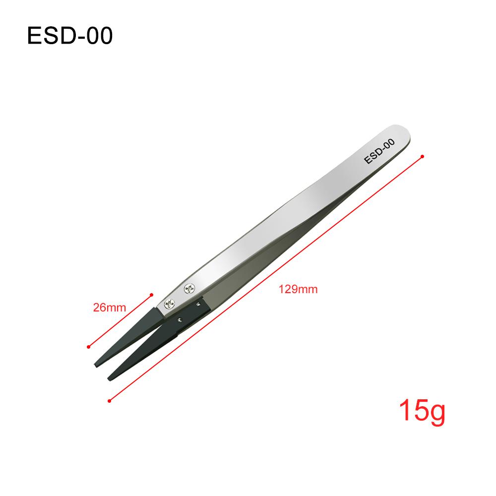 LEFAVOR Anti-Static Plastic Tweezers Stainless Steel Industrial Replace Tweezers Insulated Straight/Curved Tip White Tweezers