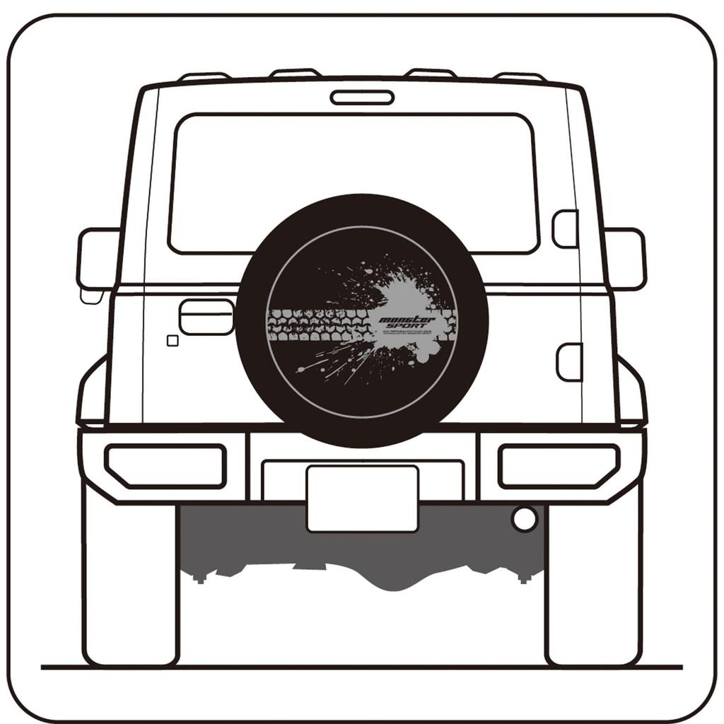 MONSTER SPORT 771150-5600M JB74W Spare Tire Cover, Gravel, Designed for Vehicles, Tire Cover, For