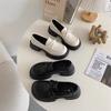 Platform Loafers Women's Shoes 2025 New Height-increasing Women's Shoes British Style Small Leather Shoes Women's Black Single Shoes
