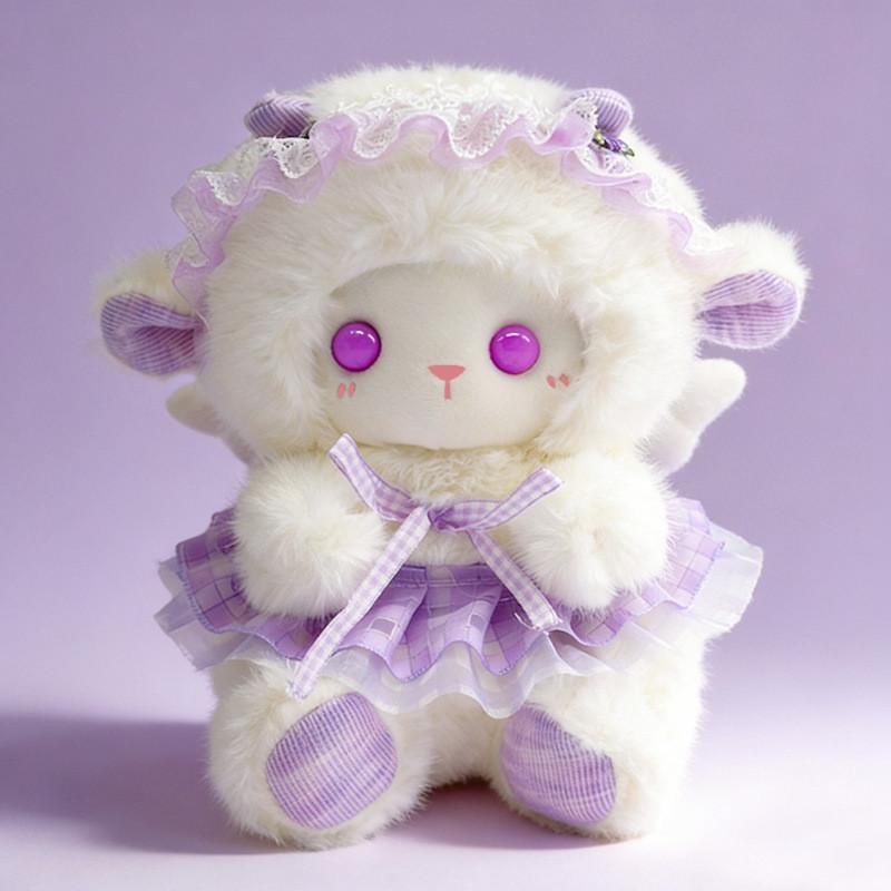 Sheep Plush Toy With Flower Pattern For Kids Gift Soft Cotton Stuffed Animal For Children