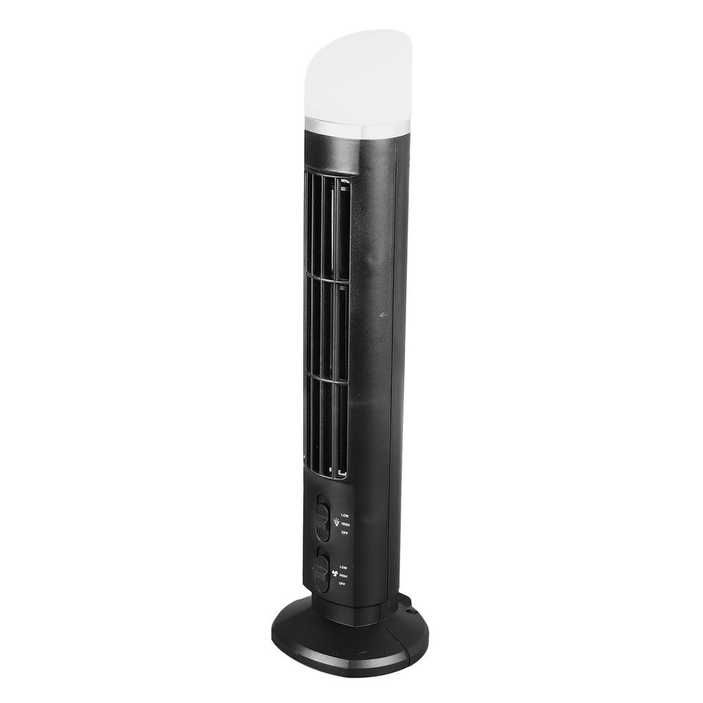 Bladeless Tower Fan Portable USB Desk Fan with Light for Home Bedroom  