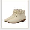 Fashion Women's Autumn Winter New Bow Solid Color Short Boots European American 2024 Fashion Size 34-44 3cm Thick Sole Ankle Boots