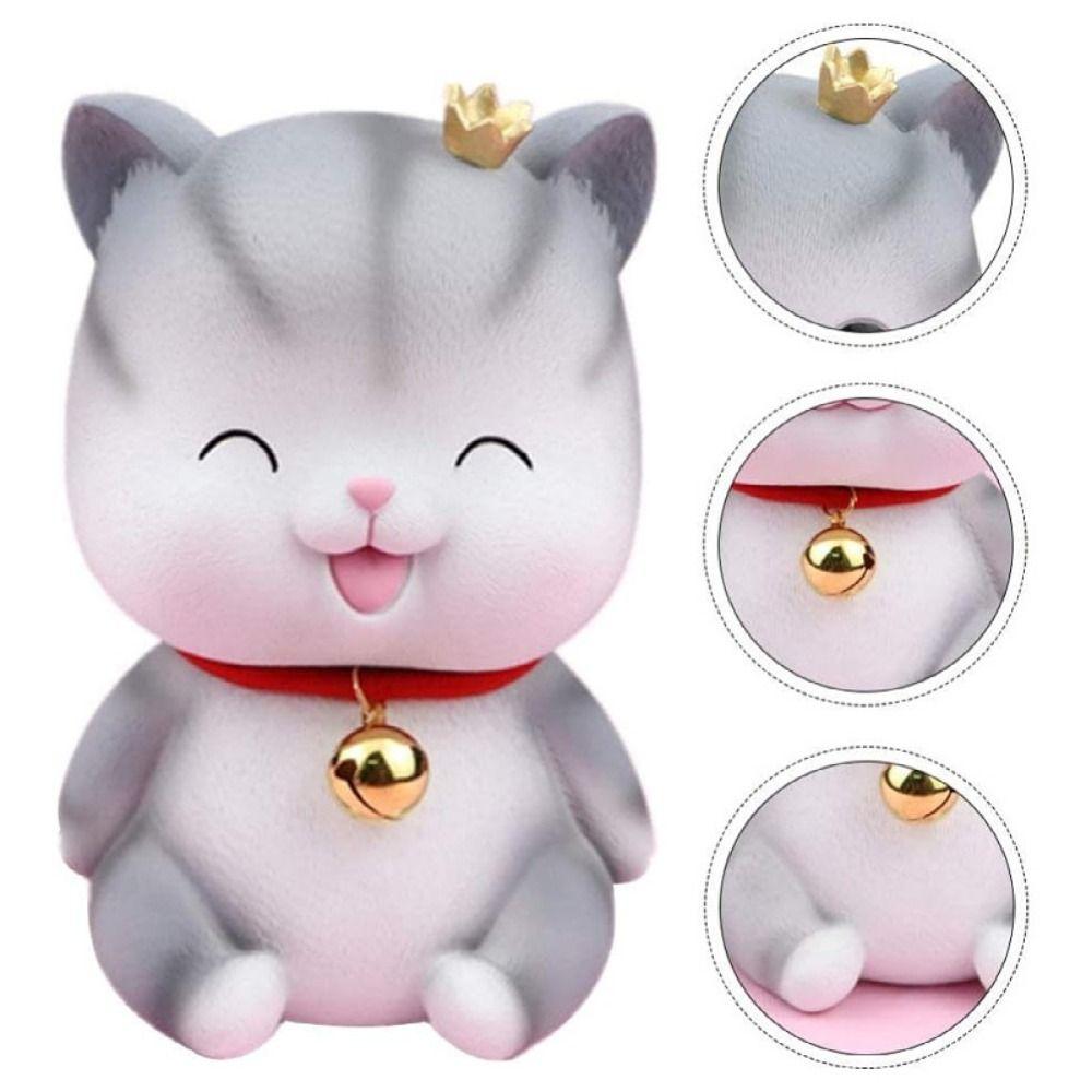 Anti-fall Desktop Cat Ornament Cute Cat Saving Box Large-capacity Cat Piggy Bank Storage Change