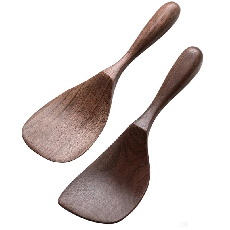 

For Cooking& Serving Set-Black Walnut Wooden For Cooking Spoons Ideal Perfect For Kitchen Enthusiasts And Gourmet Lovers