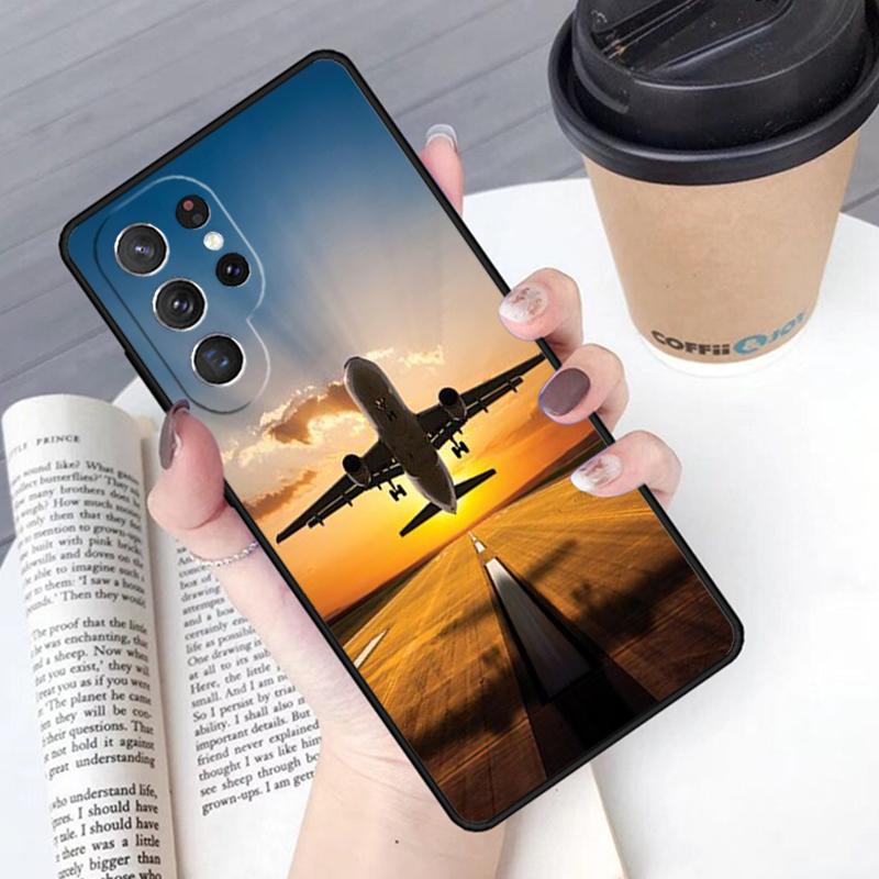 Airplane Plane Aircraft Phone Case Cover For Samsung Galaxy S24 S25 Ultra S21 S22 Ultra S10E Note 10 Plus Note 20 FE S23