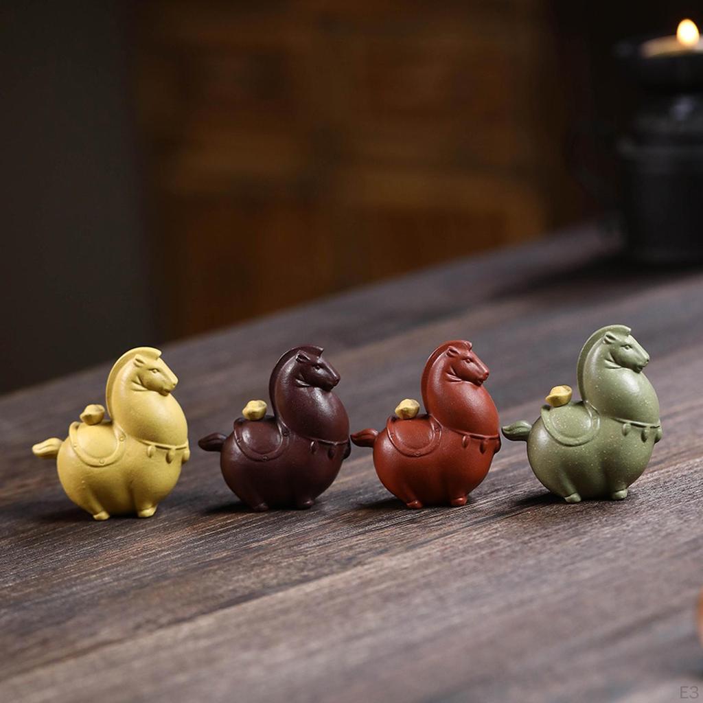 Clay Tea Pet Miniature Horse Figurine Ceremony Decor Small for Home