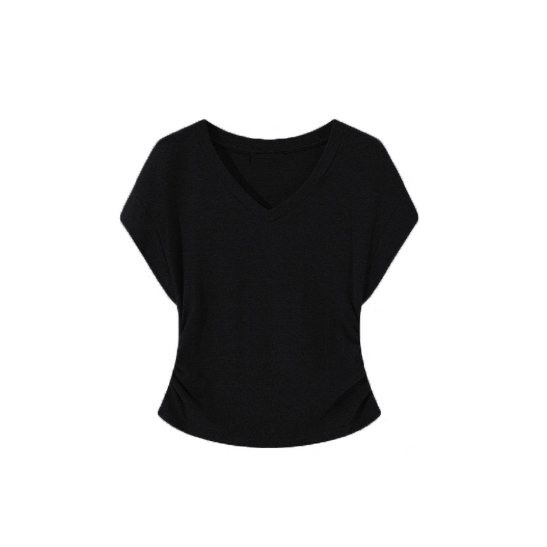 

Korean V-Neck Ruched Waist T-Shirt & A-Line Skirt Set - Summer 2026 Fashion S