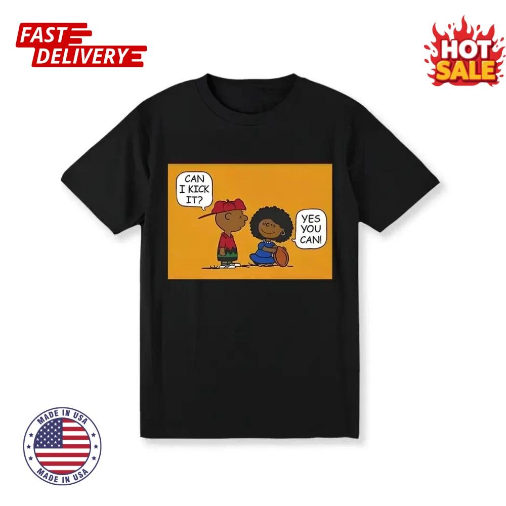 SALE- Funny Can I Kick It? - Yes You Can Cartoon T shirt Motivational Men S Tee M