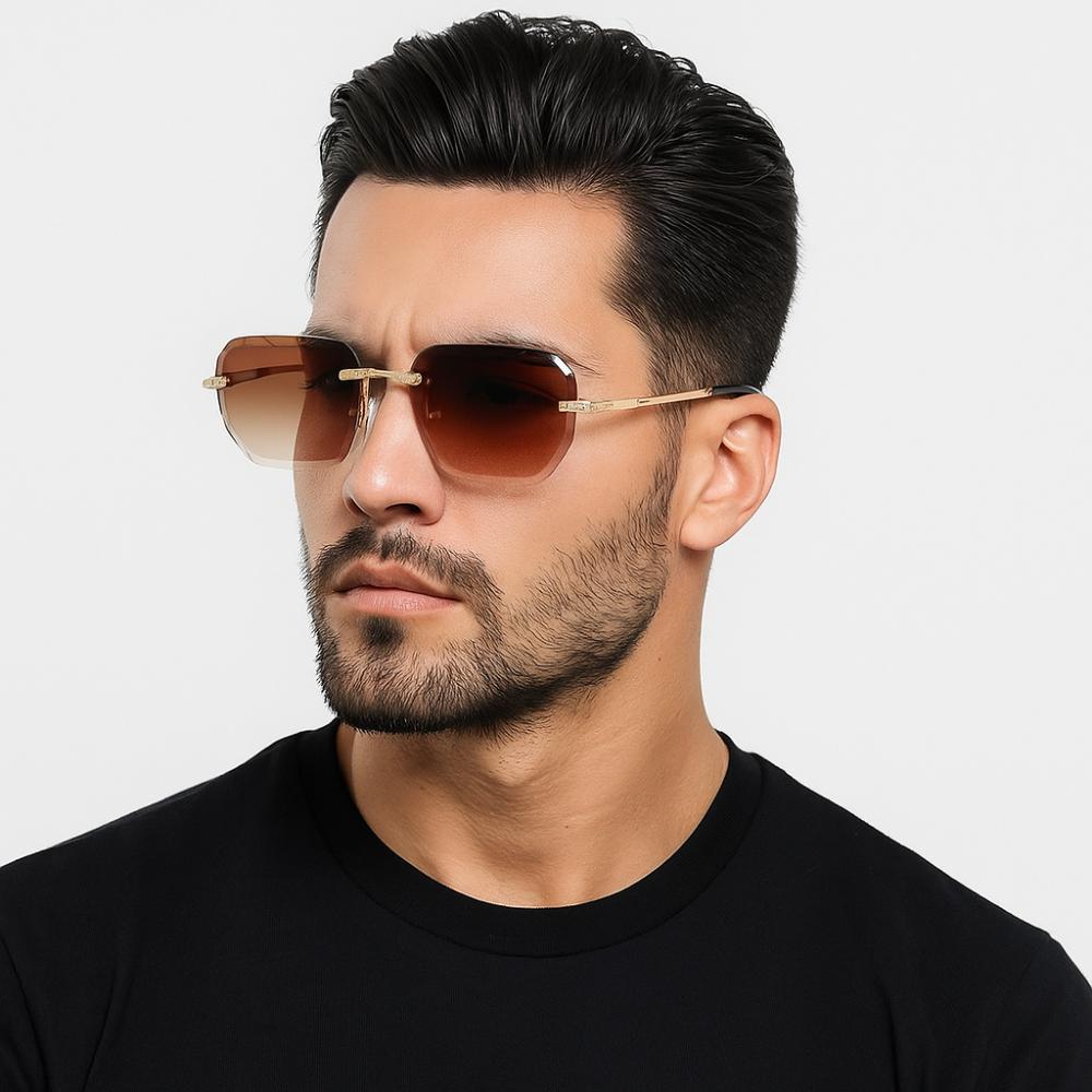 Frameless Rimless Sunglasses Square Driving Eyewear Personality Men Sunglasses Unisex