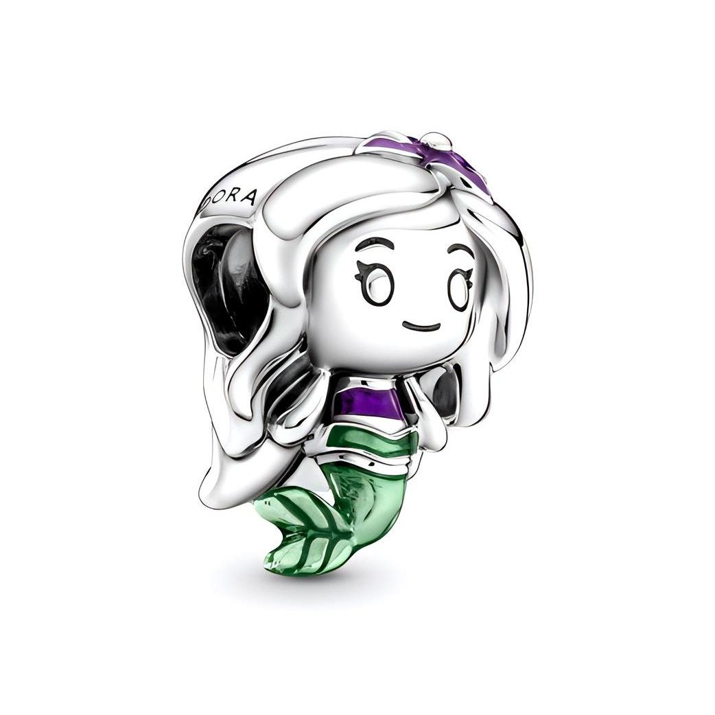 Pandora Disney Series Ariel Charm Women Jewelry 799508C01 Silver/Purple/Green,F