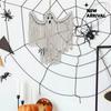 Halloween Handmade Woven White Ghost Tapestry Spooky Holiday Wall Hanging Decoration, Size S