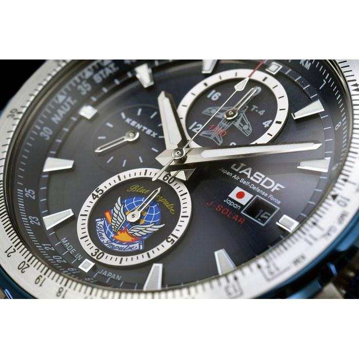[KENTEX] Watch Solar Chronograph Blue Impulse Model 100m Waterproof S802M-03 Men's Silver