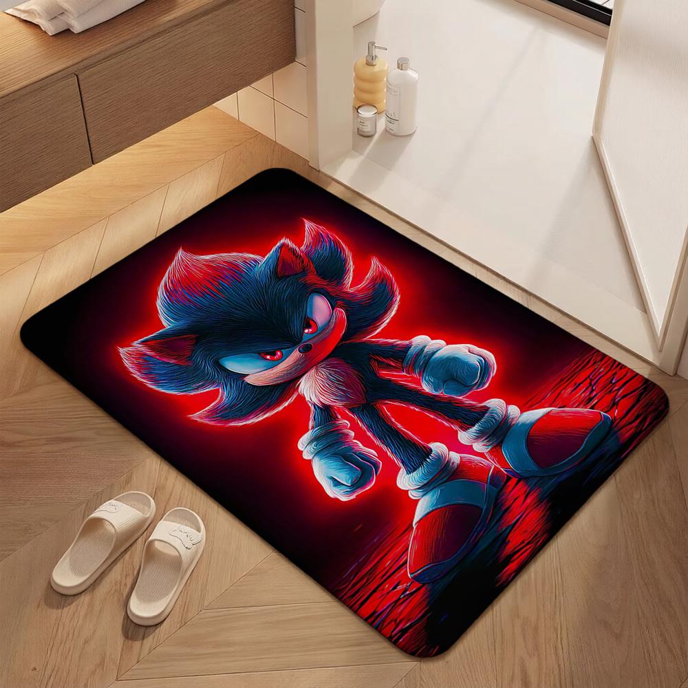 Sonic Hedgehog Carpet Bath Mat Plush Rug Small Rug Living Room Rug Bedroom Rug Machine Washable