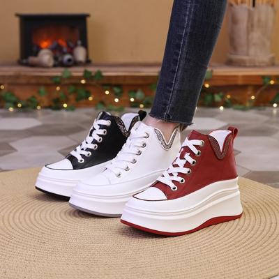5 Little White Shoes Women's Autumn New High-top Sports and Leisure Shoes Board Shoes Fashion Versatile Women's Shoes Genuine