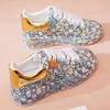 Sneakers Women's Big Size  New Color Rhinestone Fashion Women Loafers Platform Fashion Shiny Women's Shoes Graffiti Rhinestone