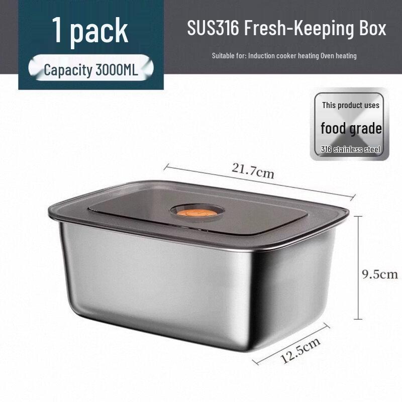 ZISIZ 316L Stainless Steel Food Storage Container