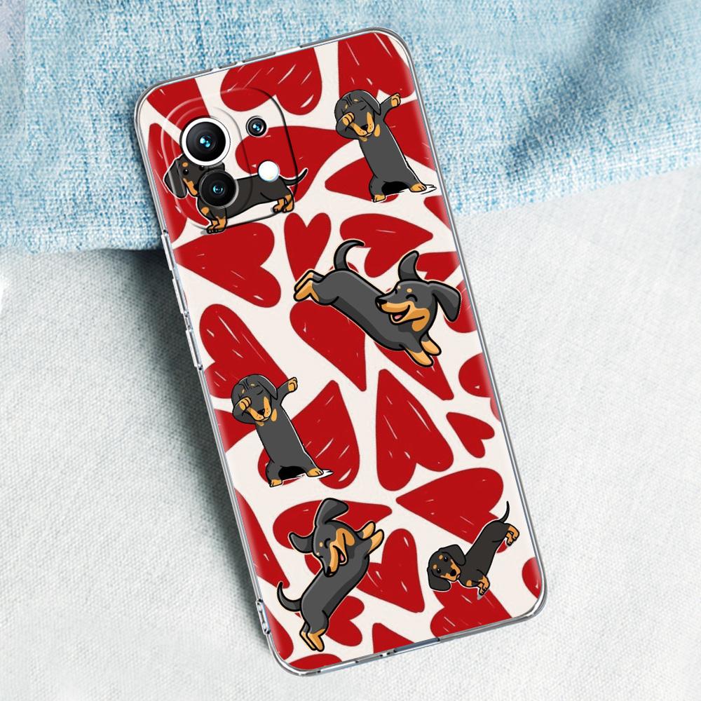 Phone Case For Xiaomi Mi 15 14 13 12 11 Lite 15T 13T 12T Pro Poco X7 X6 X5 Pro 5G X3 NFC F7 F6 F5 Cover Cute Dachshund Bulldog