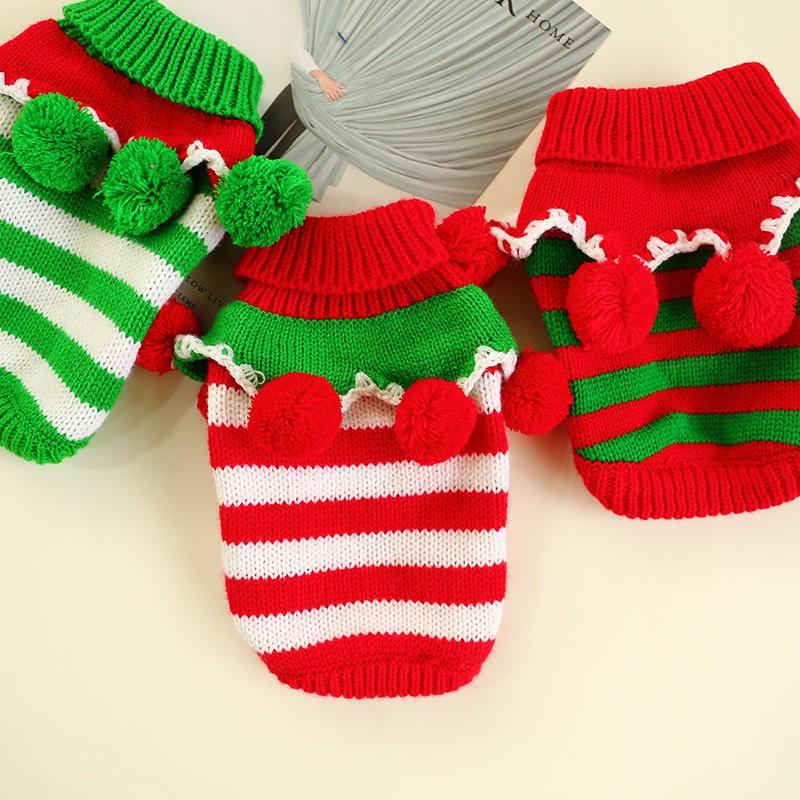 Pet Christmas Sweater Dogs Cats - Cute Holiday Knitwear In Festive Colors Acrylic Warm Winter Outfit