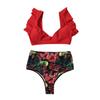 Women High Waist Bikini Push Up Bikinis Print Swimsuit Female Beachwear Swimwear