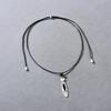 Long Water Droplets, Black Agate Pendant, Sweater Chain, Simple And Cold Style, Simple And Versatile Trend Woven Rope Necklace