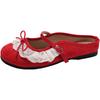 Fashion Lace Lace Bow Flat Semi-drag Spring and Summer New Round Toe Shallow Mouth Soft Sole Anti-slip Wear-resistant Slippers
