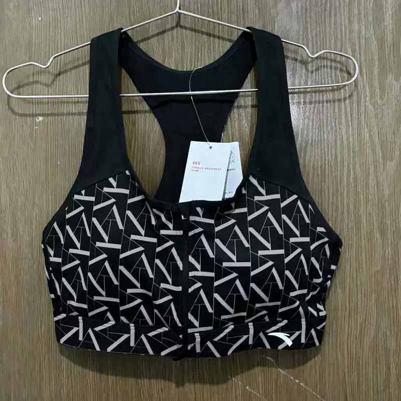 Anta Women s Sports Bra Vest High-Intensity Running Fitness Yoga Bra Sports Underwear S160 / 162247103-1 Basic Black (Full Print)