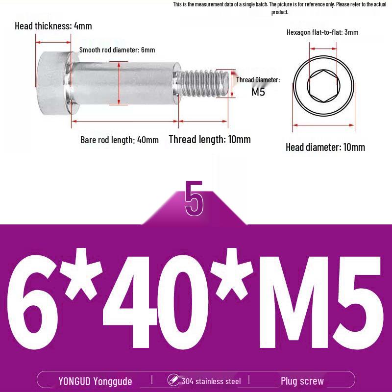 304 Stainless Steel Hex Socket Shoulder and Step Screw Set