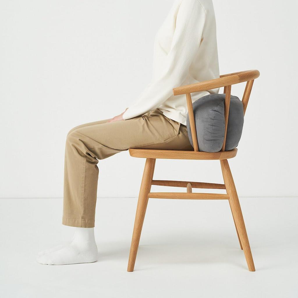 MUJI Soft Mini Cushion that can also be used as a Charcoal 49 x 22 x 83789732 Multi-purpose backrest, Gray, 15cm,